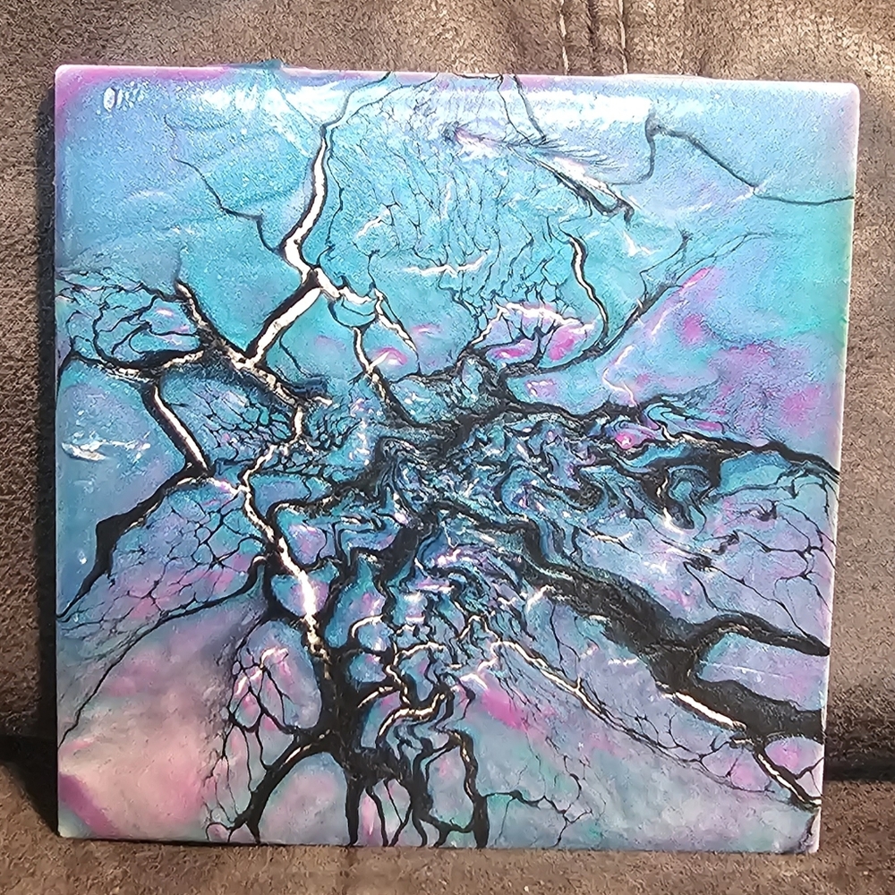 4.25" handpainted ceramic tile